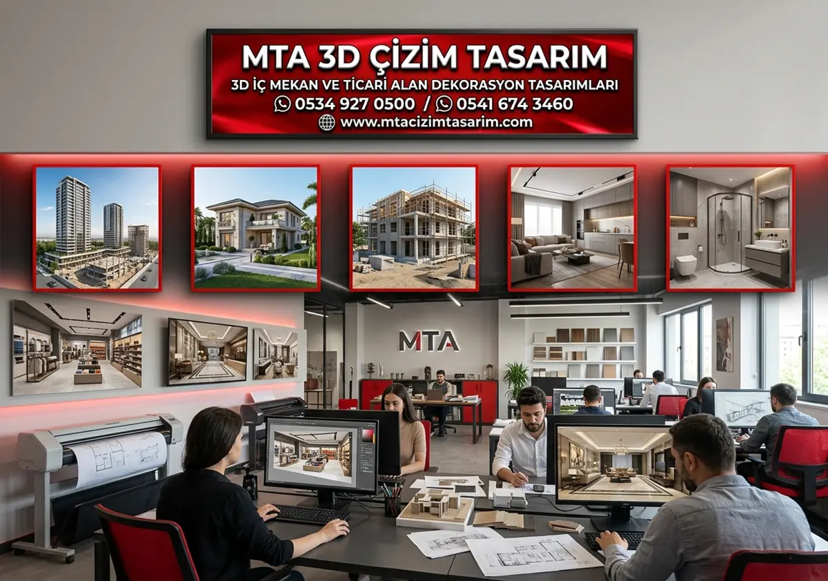 3D İÇ MEKAN VE TİCARİ ALAN DEKORASYON TASARIMLARI
